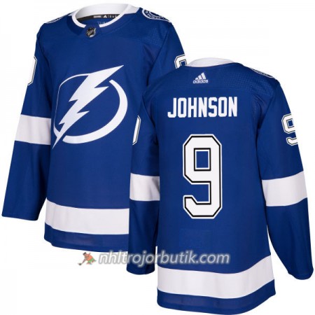 Män Ishockey Tampa Bay Lightning Tröja Tyler Johnson 9 Adidas 2017-2018 Blå Authentic